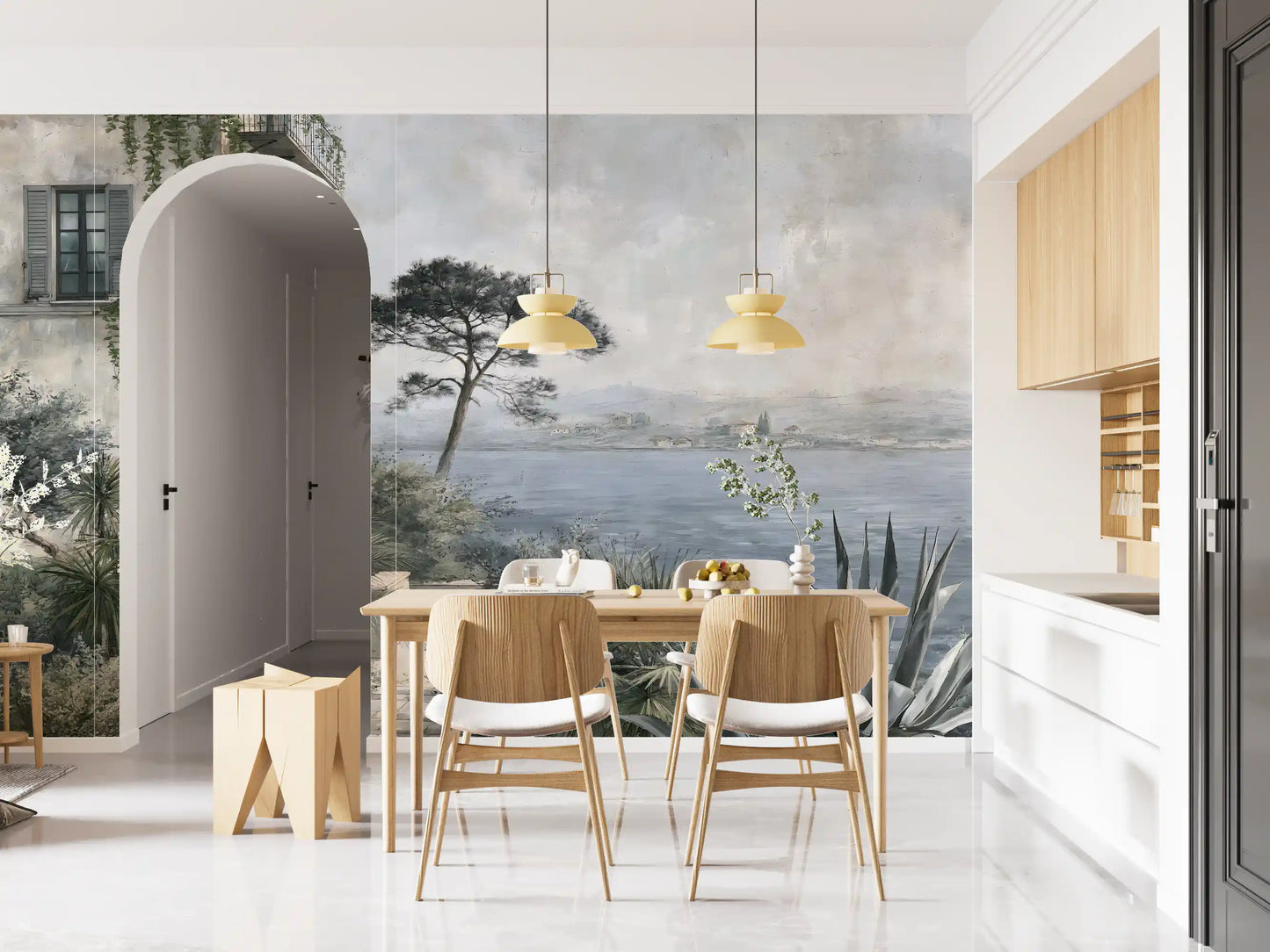 Mediterranean Coastal Haven Wall Mural