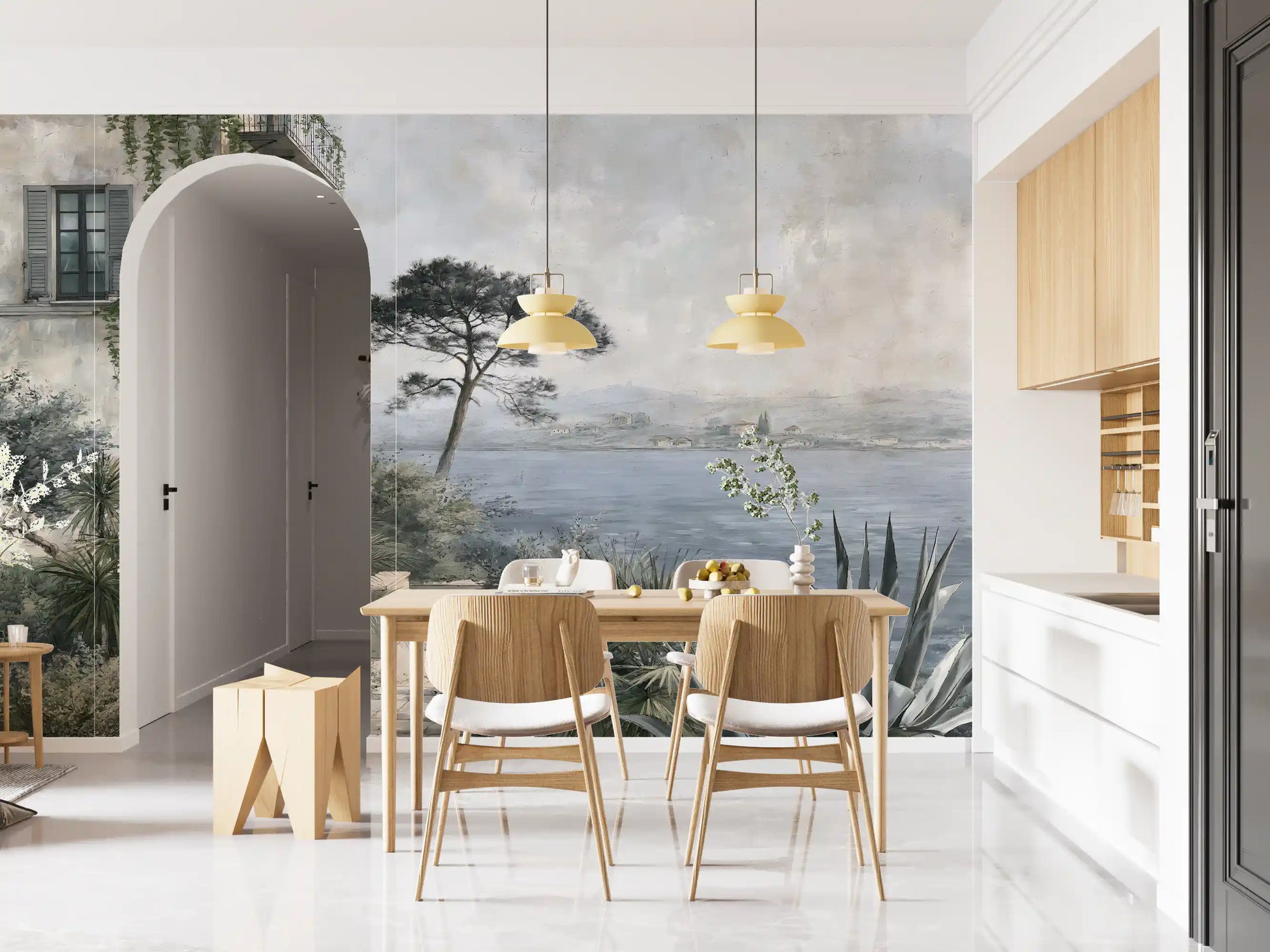 Mediterranean Coastal Haven Wall Mural