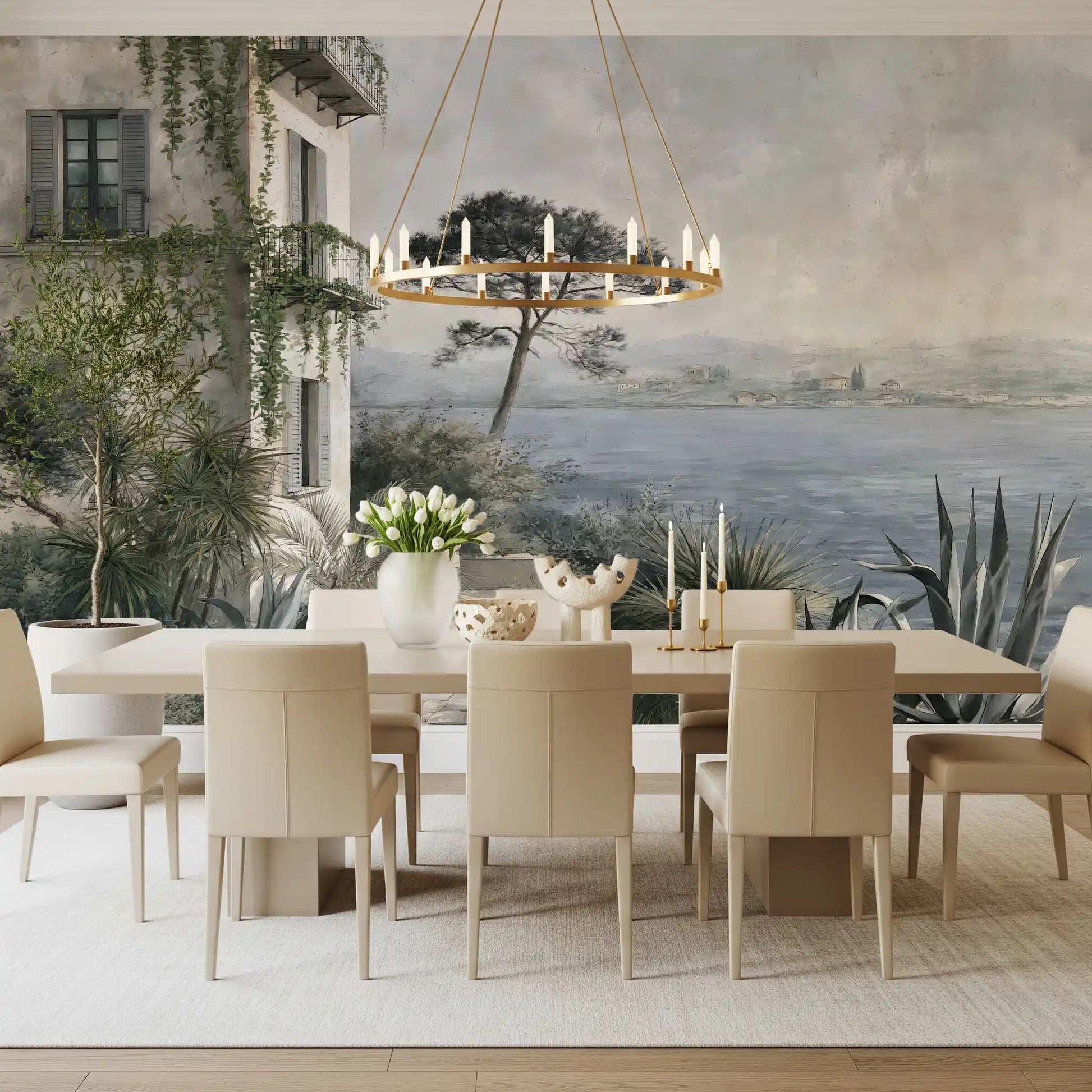 Mediterranean Coastal Haven Wall Mural