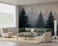 Winter Woodland Mist Study Wall Mural