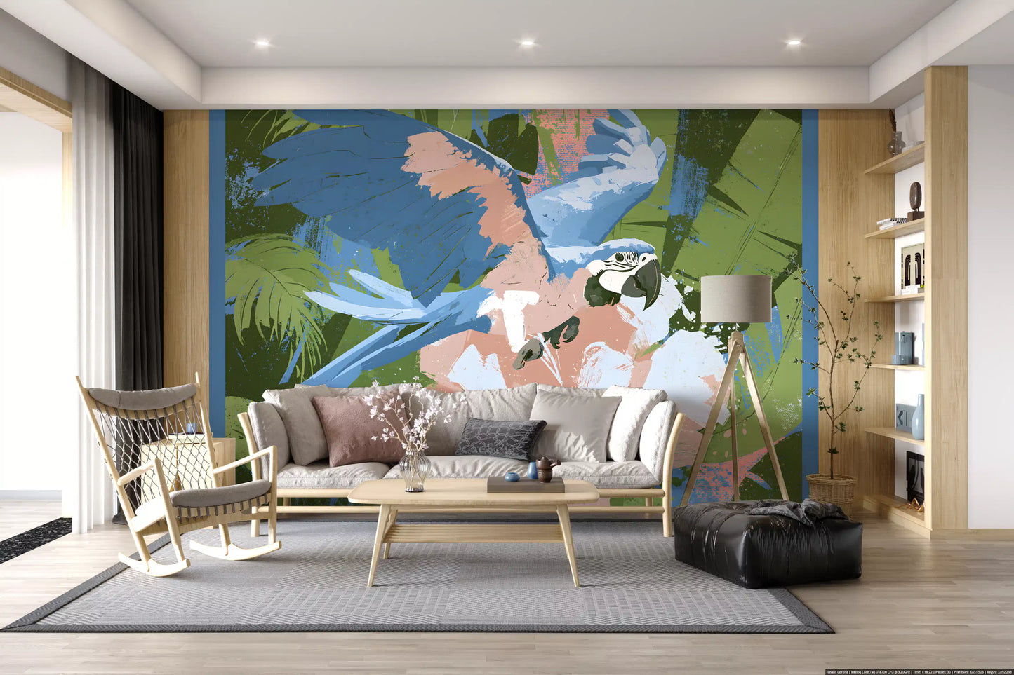 Painted Rainforest Canopy Wall Mural