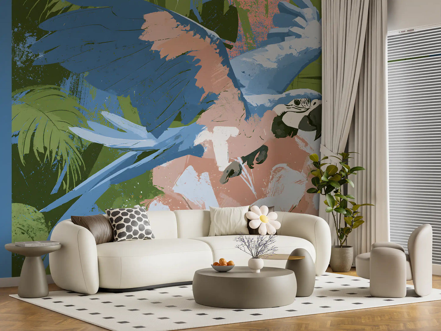 Painted Rainforest Canopy Wall Mural