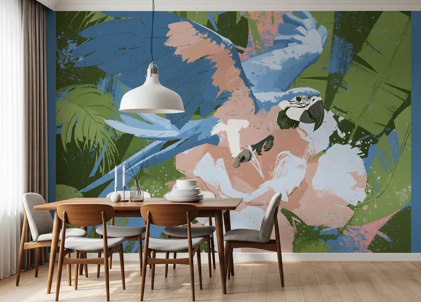 Painted Rainforest Canopy Wall Mural