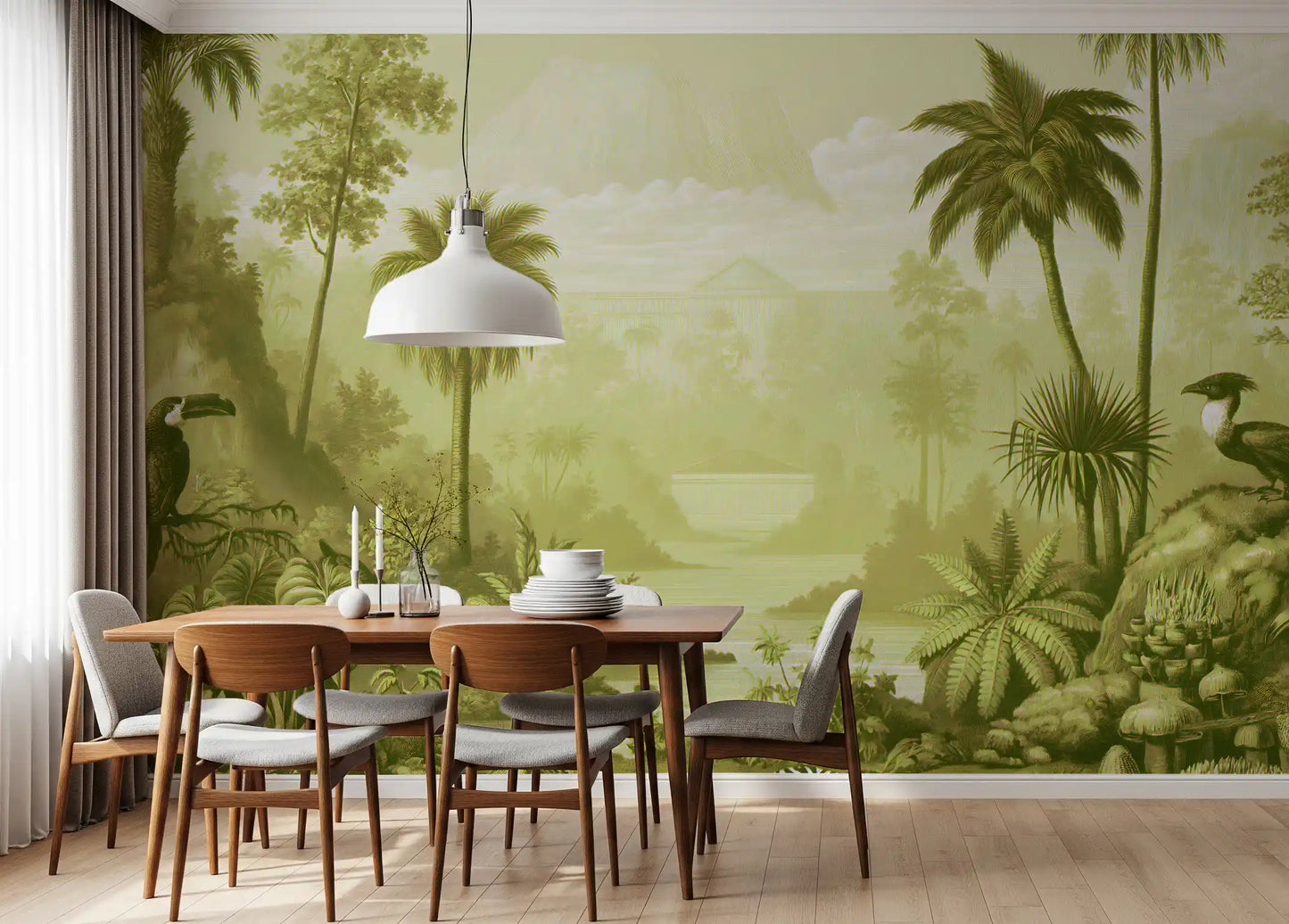 Verdant Jungle Panorama Wall Mural