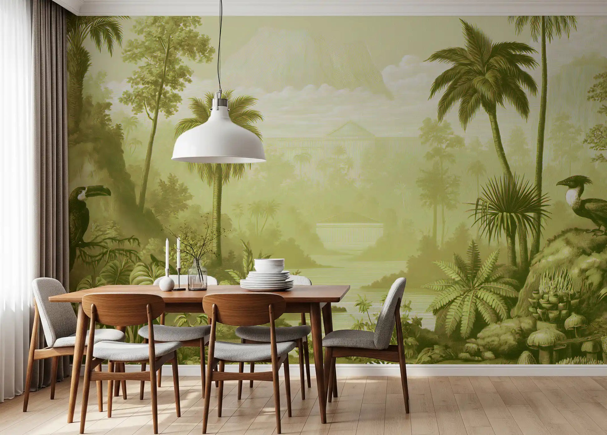 Verdant Jungle Panorama Wall Mural
