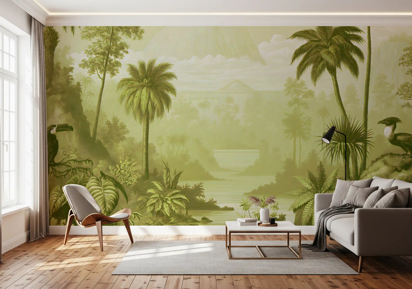 Verdant Jungle Panorama Wall Mural