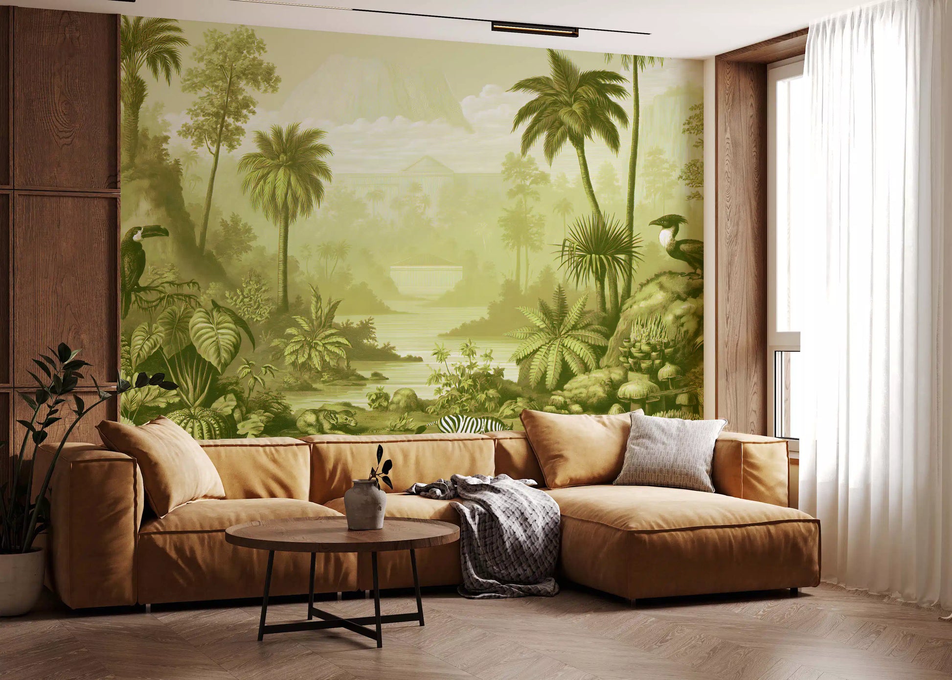 Verdant Jungle Panorama Wall Mural