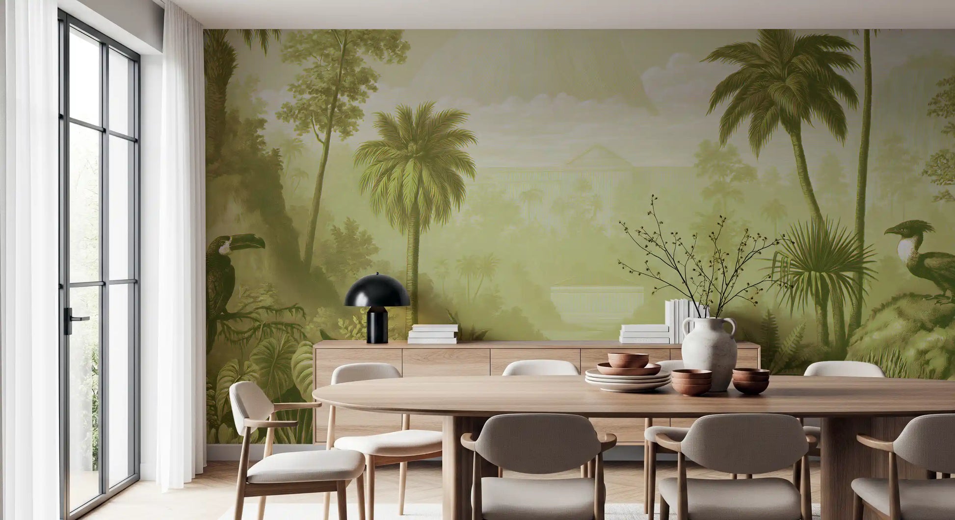 Verdant Jungle Panorama Wall Mural