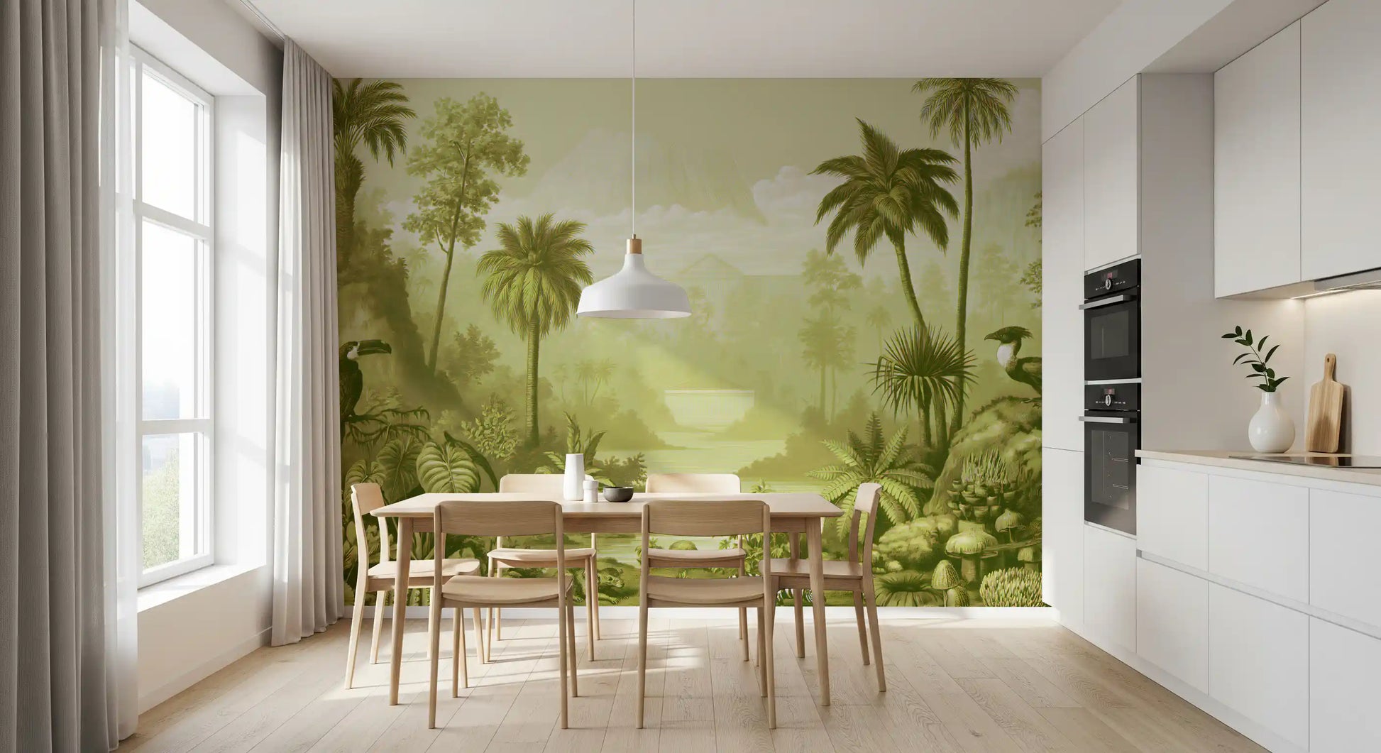 Verdant Jungle Panorama Wall Mural