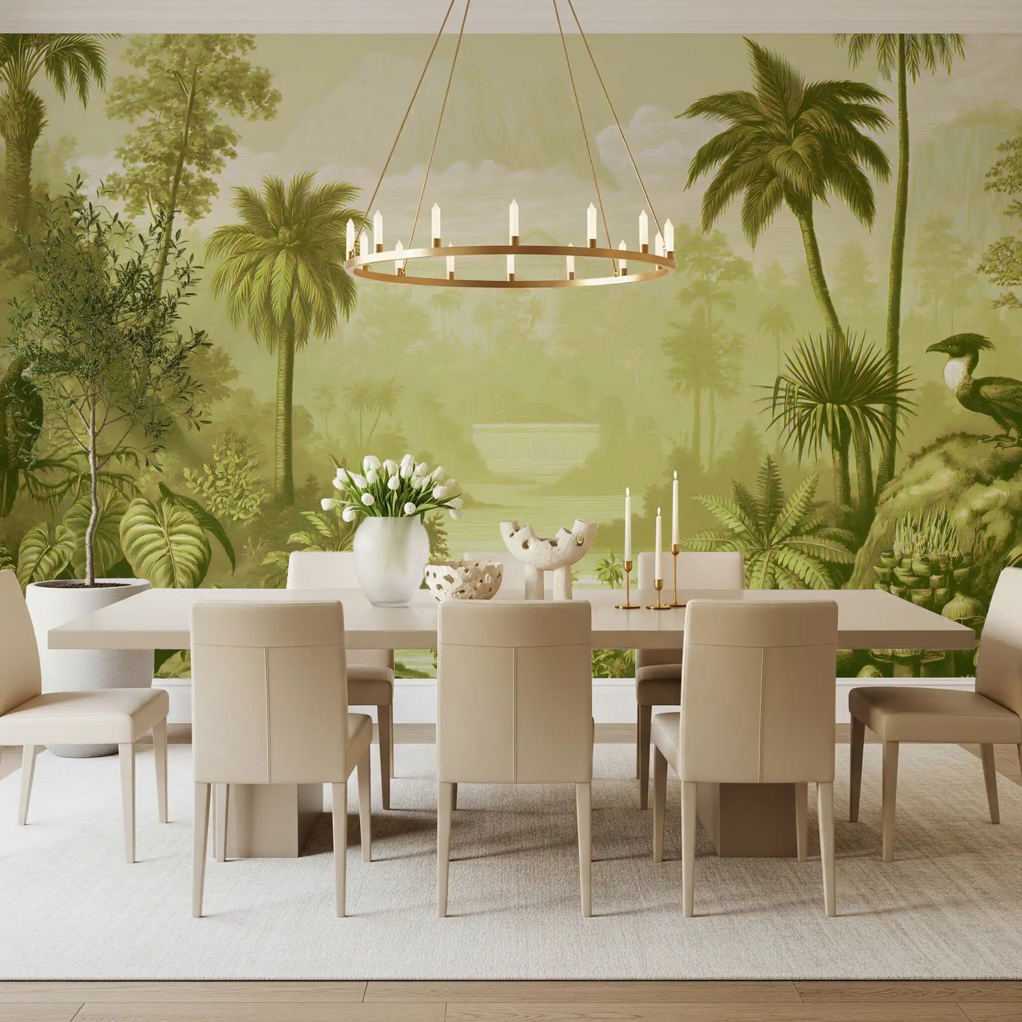 Verdant Jungle Panorama Wall Mural