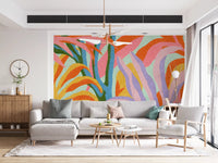 Vibrant Abstract Botanical Foliage Wall Mural