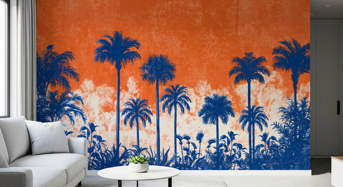 Abstract Tropical Sunset Canopy Wall Mural
