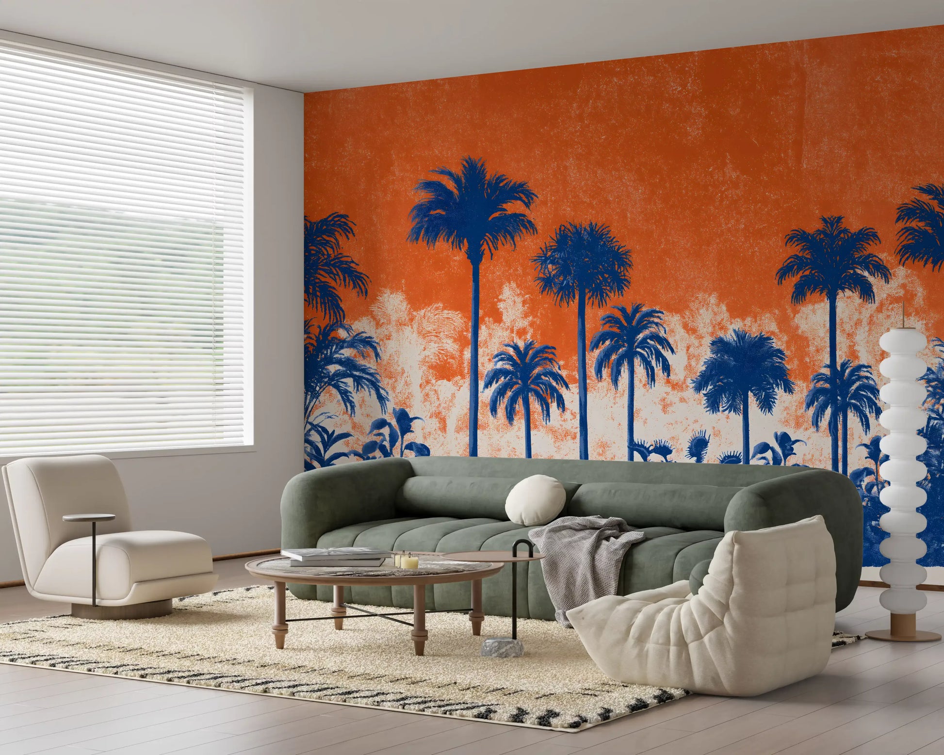 Abstract Tropical Sunset Canopy Wall Mural