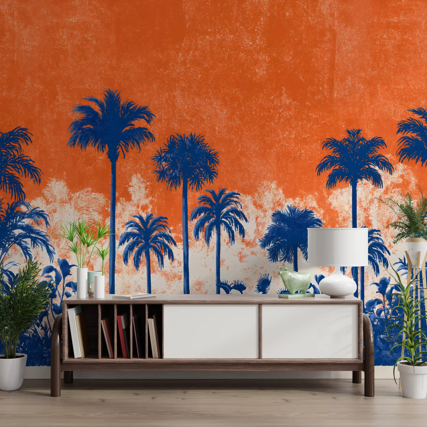 Abstract Tropical Sunset Canopy Wall Mural