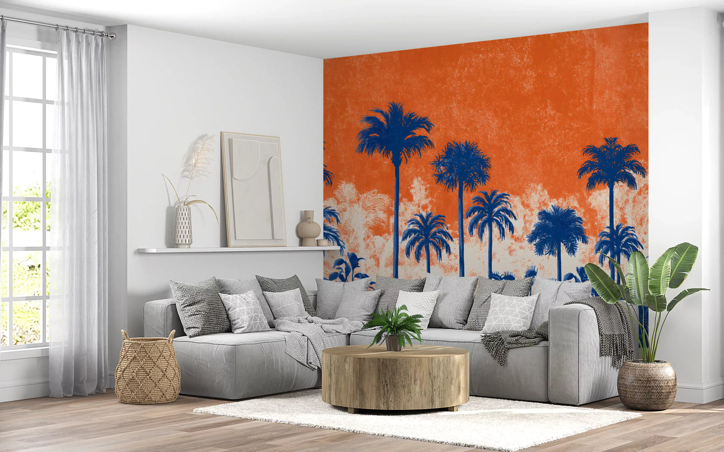 Abstract Tropical Sunset Canopy Wall Mural