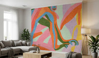 Abstract Tropical Primate Scene Wall Mural