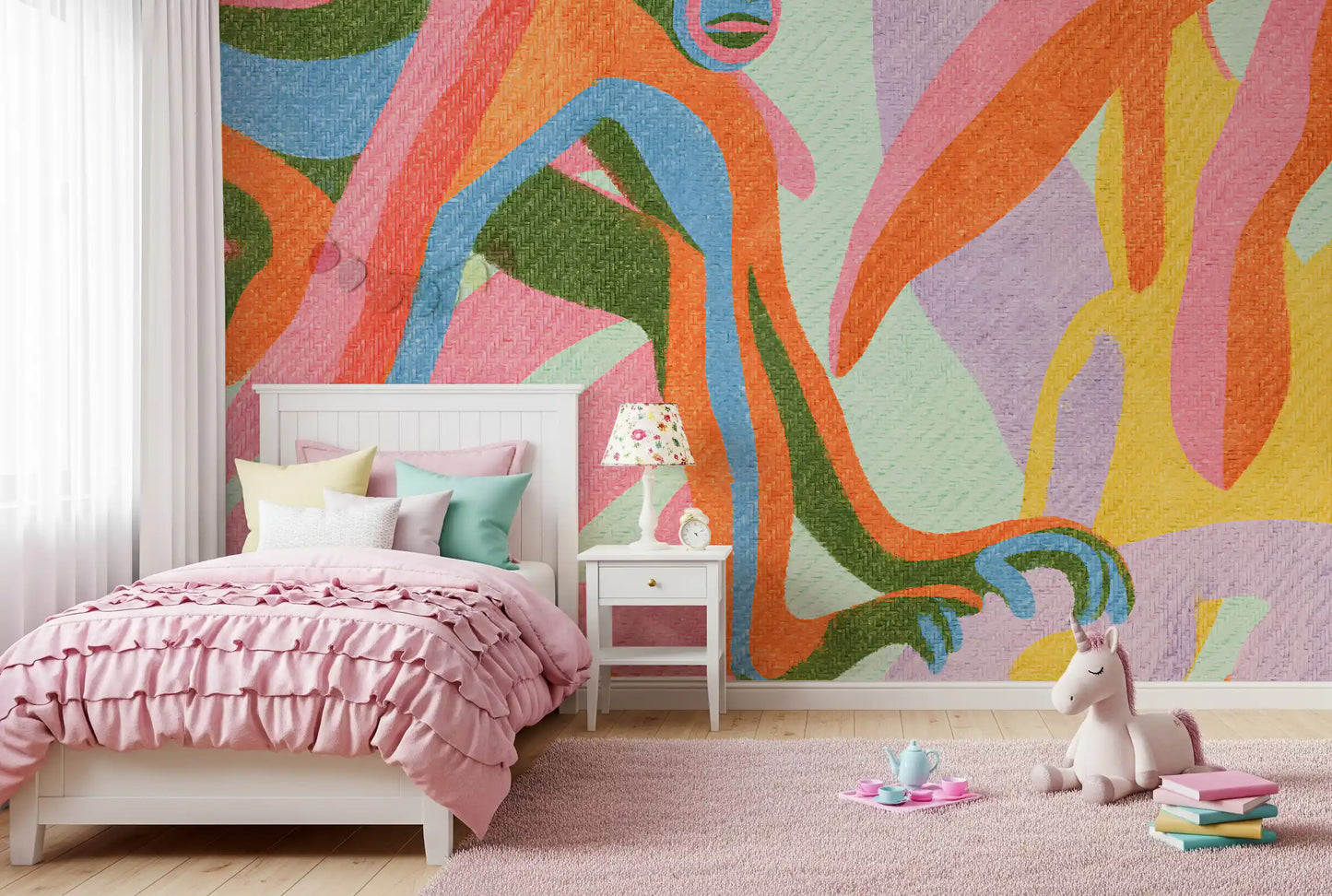 Abstract Tropical Primate Scene Wall Mural