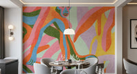 Abstract Tropical Primate Scene Wall Mural