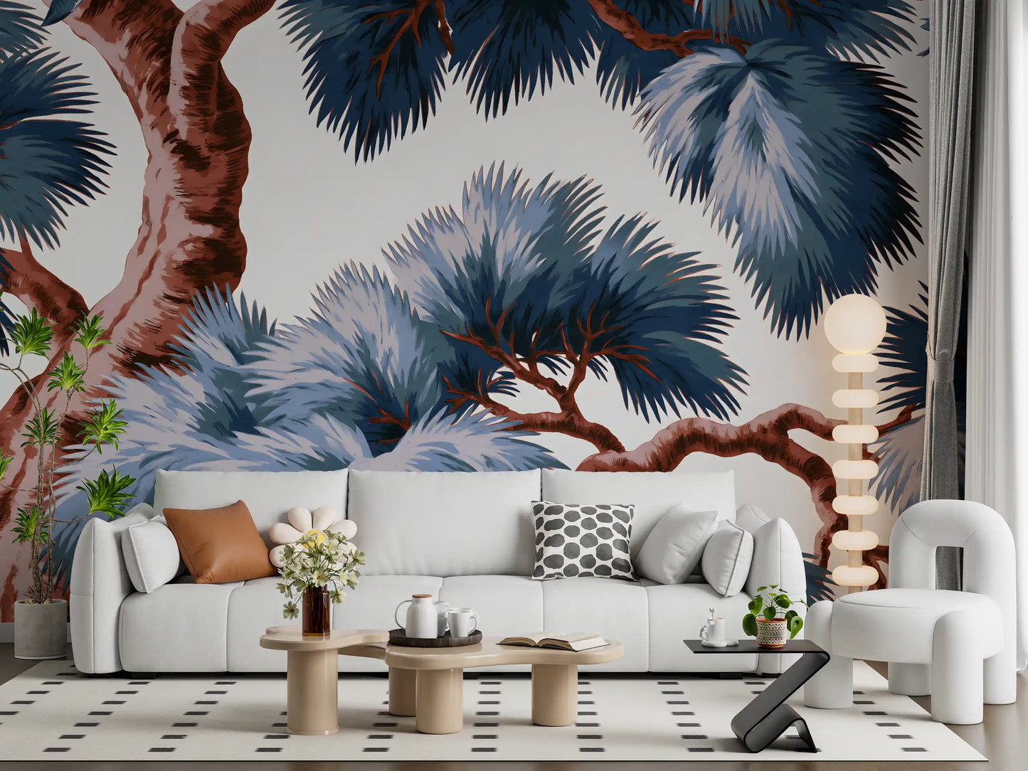 Azure Evergreen Canopy Wall Mural
