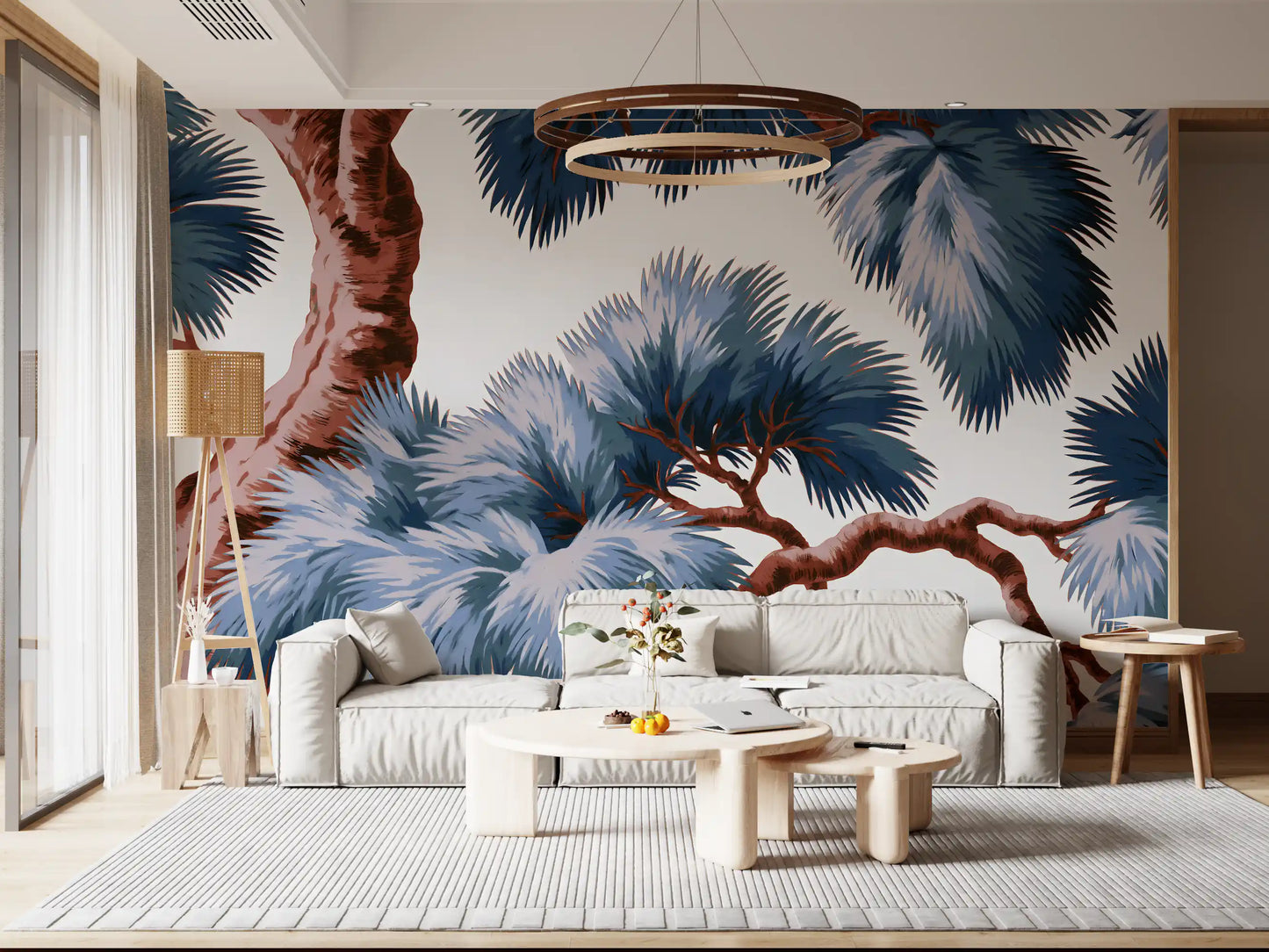 Azure Evergreen Canopy Wall Mural