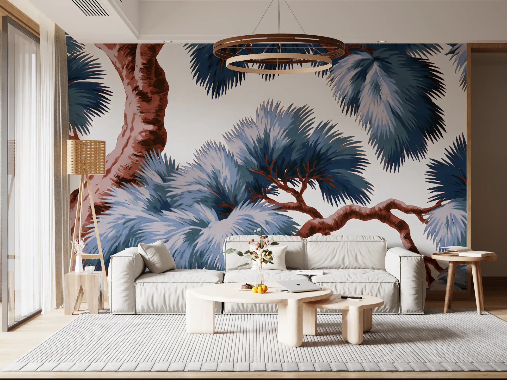 Azure Evergreen Canopy Wall Mural