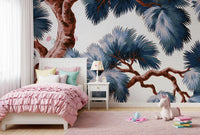Azure Evergreen Canopy Wall Mural