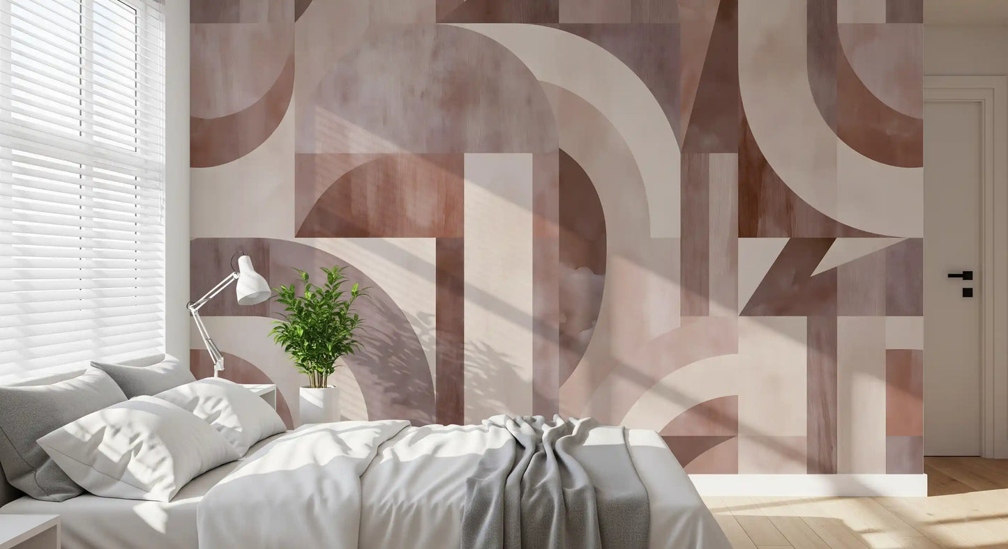 Geometric Terracotta Arches Wall Mural
