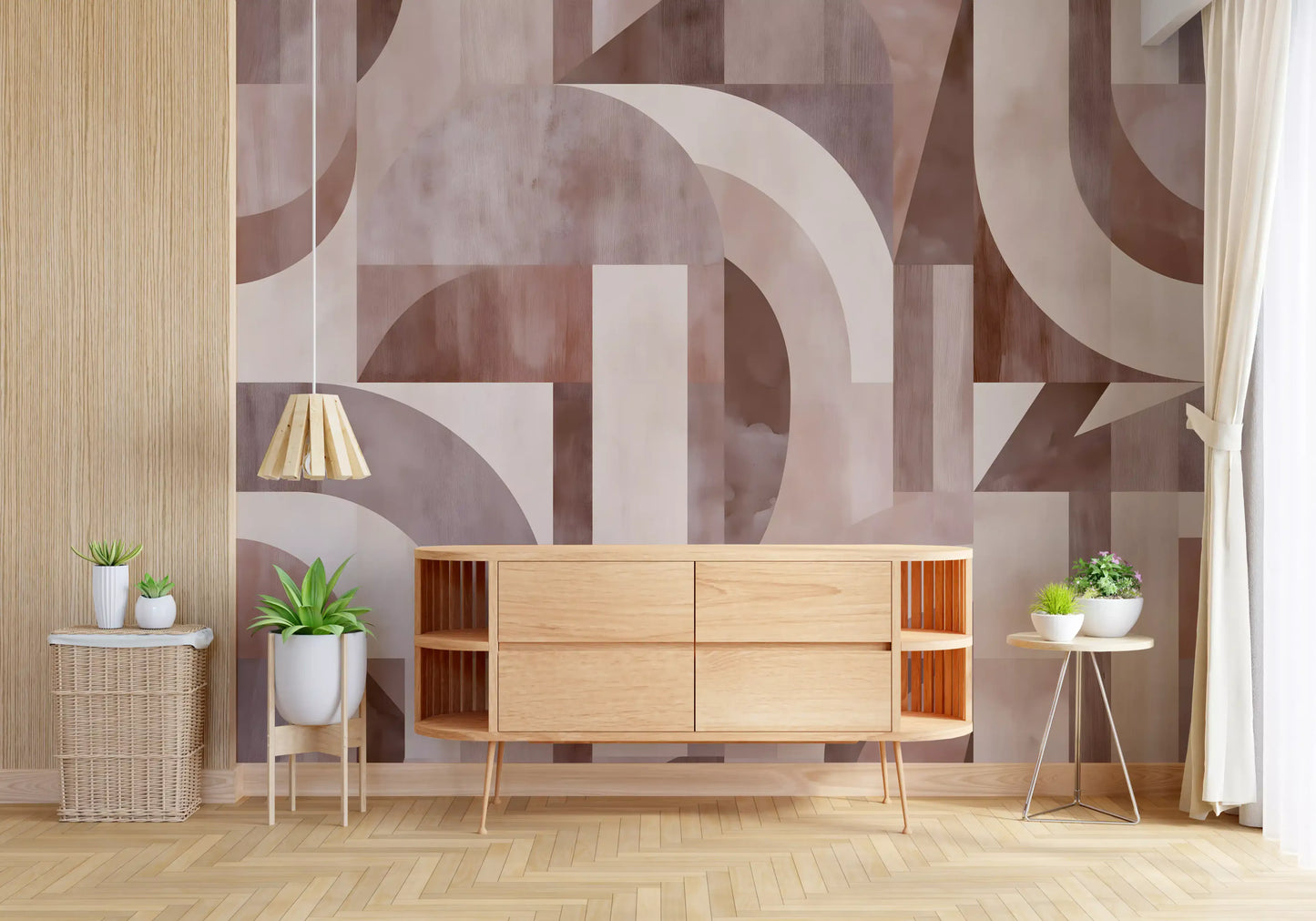 Geometric Terracotta Arches Wall Mural
