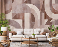 Geometric Terracotta Arches Wall Mural