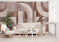 Geometric Terracotta Arches Wall Mural