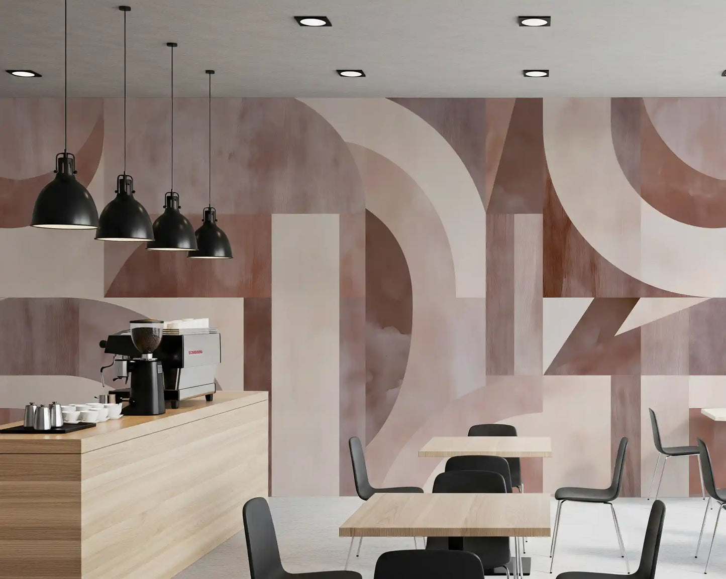 Geometric Terracotta Arches Wall Mural