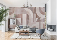 Geometric Terracotta Arches Wall Mural