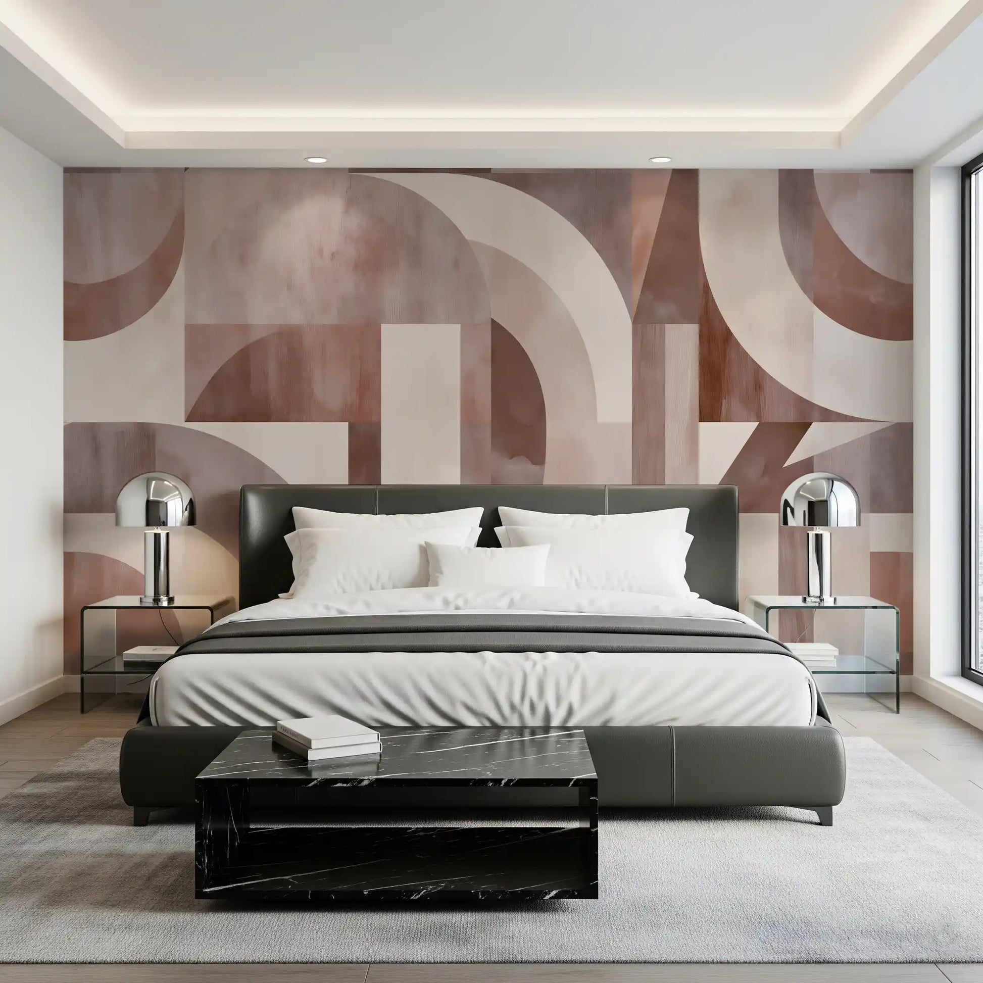Geometric Terracotta Arches Wall Mural