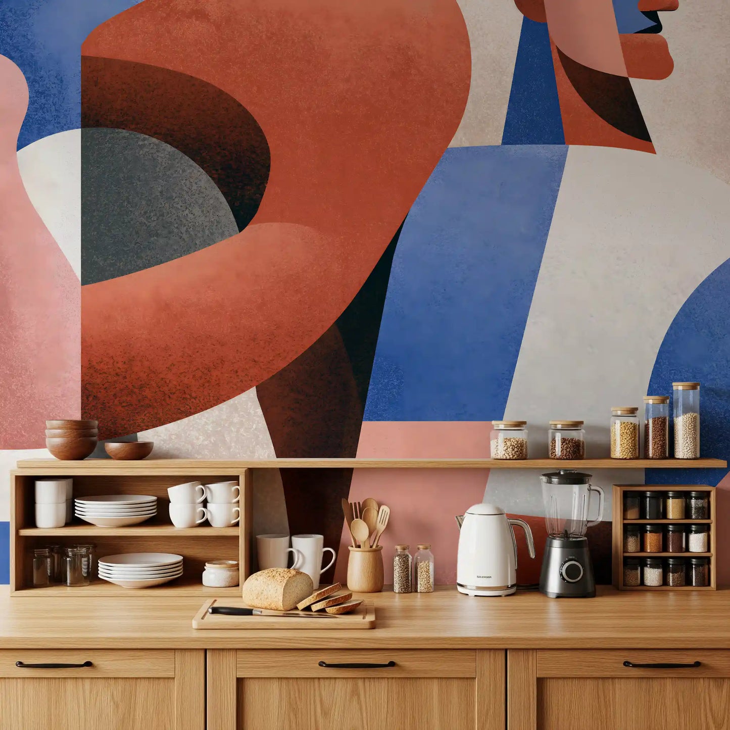 Modern Geometric Abstraction Wall Mural