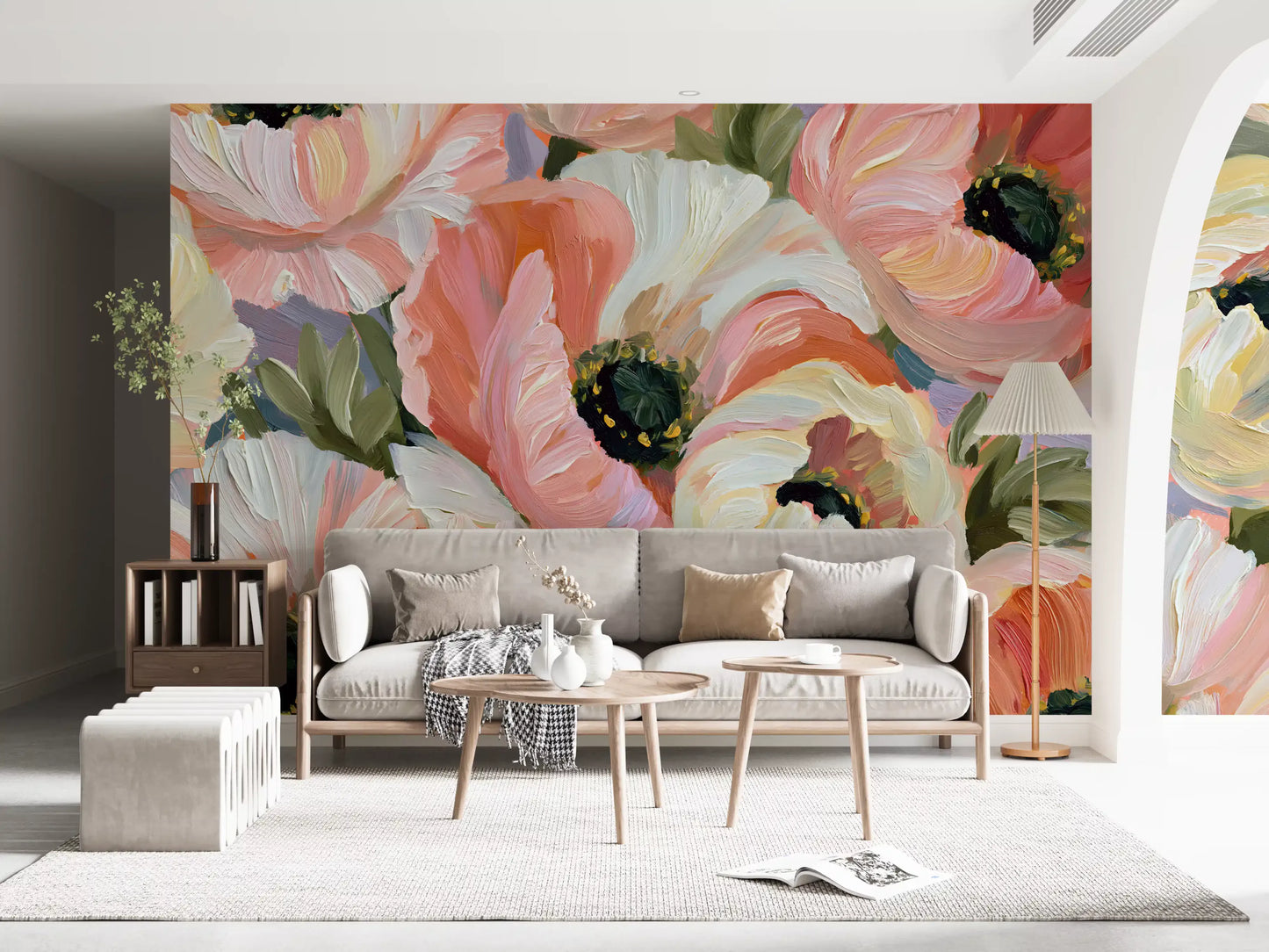 Impressionist Poppy Bloom Field Wall Mural