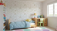 Minimalist Garden Birds in Soft Taupe Wallpaper⁠