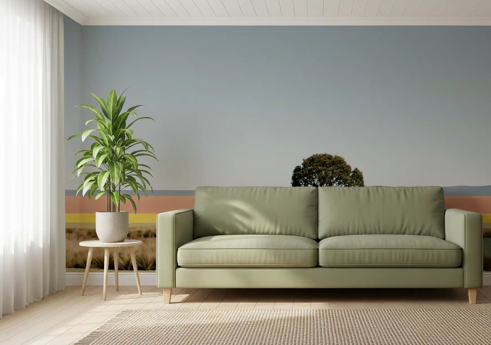 Minimalist Desert Oasis Landscape Wall Mural