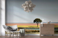 Minimalist Desert Oasis Landscape Wall Mural