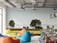 Misty Morning Horizon Landscape Wall Mural