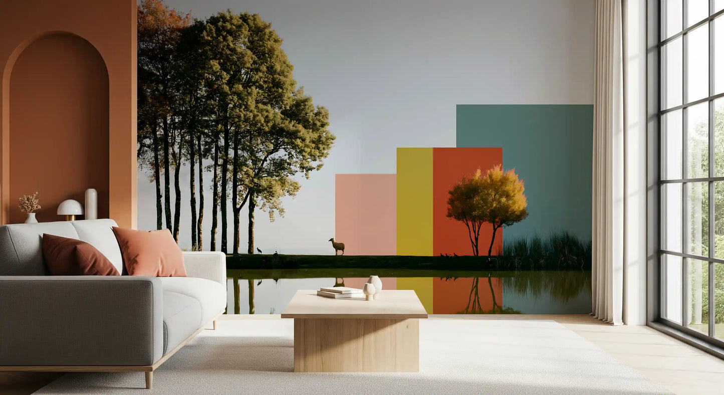 Minimalist Landscape Reflection Wall Mural