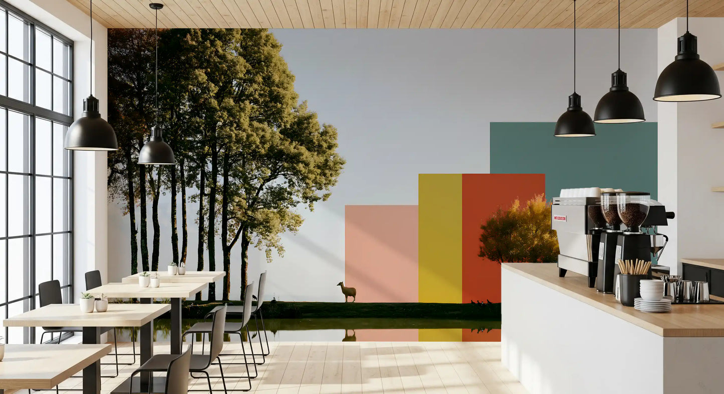 Minimalist Landscape Reflection Wall Mural