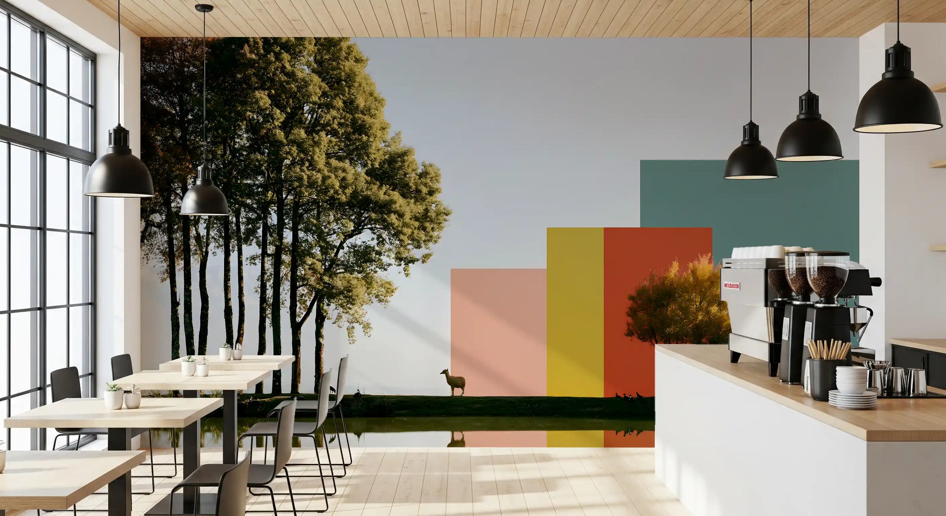 Minimalist Landscape Reflection Wall Mural