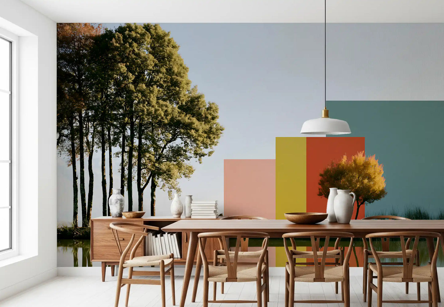Minimalist Landscape Reflection Wall Mural