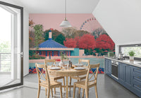 Fairground Pavilion and Ferris Wheel Wall Mural