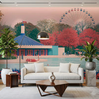 Fairground Pavilion and Ferris Wheel Wall Mural