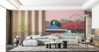 Fairground Pavilion and Ferris Wheel Wall Mural