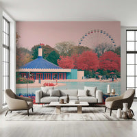 Fairground Pavilion and Ferris Wheel Wall Mural