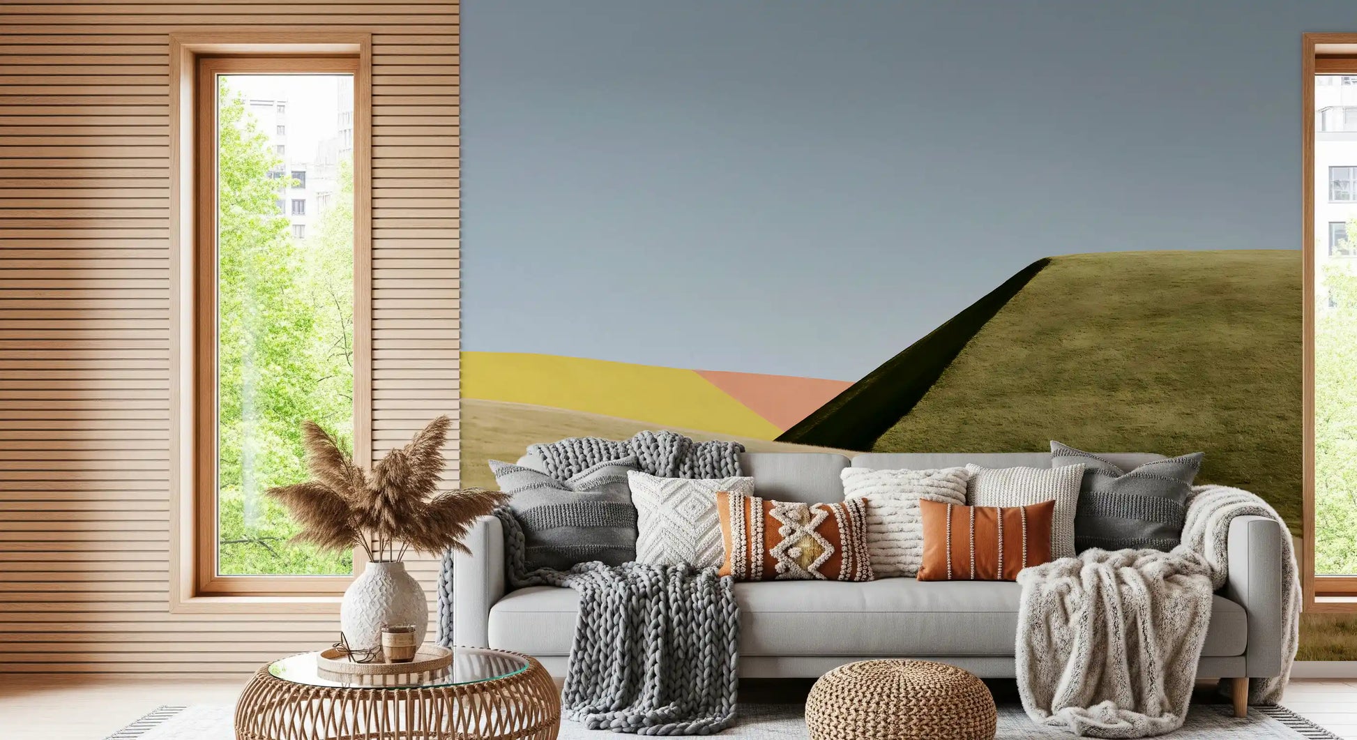 Abstract Geometric Meadow Wall Mural