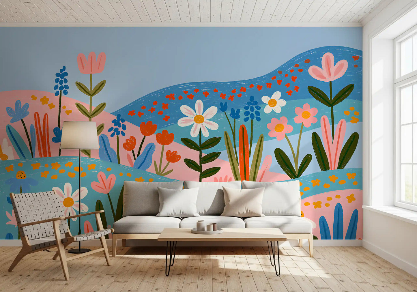 Bohemian Spring Meadow Landscape Wall Mural