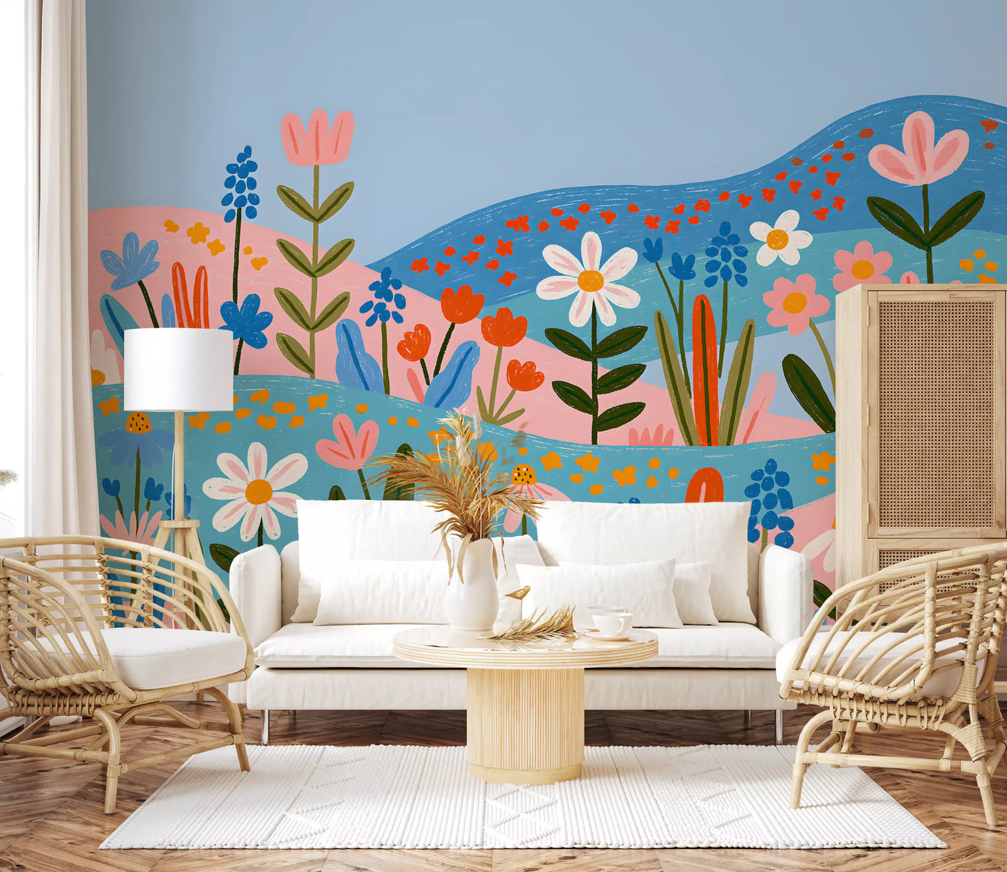 Bohemian Spring Meadow Landscape Wall Mural